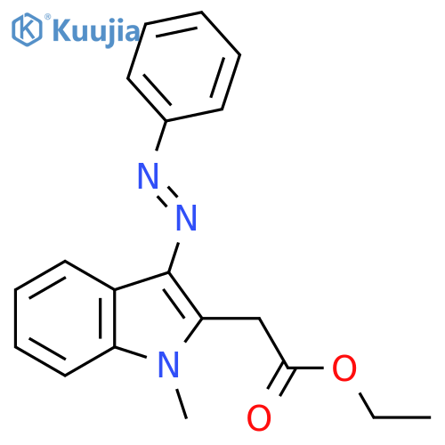 1H-Indole-2-acetic acid, 1-methyl-3-(phenylazo)-, ethyl ester structure