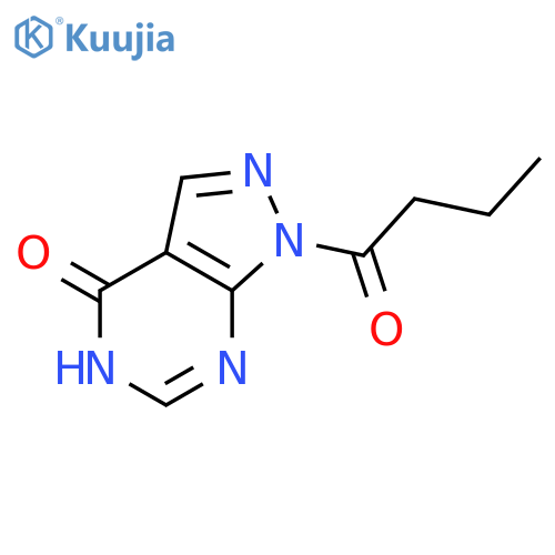 4H-Pyrazolo[3,4-d]pyrimidin-4-one, 1,5-dihydro-1-(1-oxobutyl)- structure