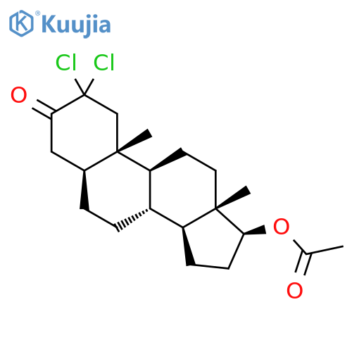 Androstan-3-one, 17-(acetyloxy)-2,2-dichloro-, (5a,17b)- structure