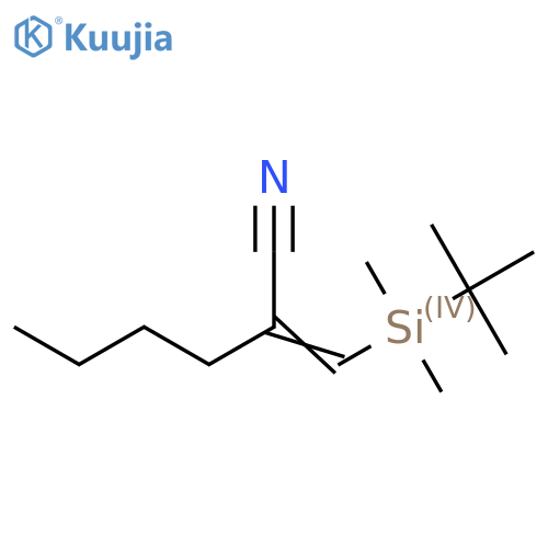 Hexanenitrile, 2-[[(1,1-dimethylethyl)dimethylsilyl]methylene]-, (E)- structure