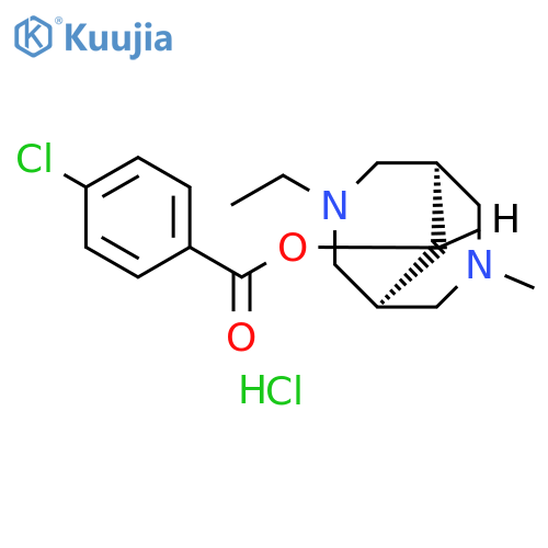3-Ethyl-7-methyl-9alpha-(4'-chlorobenzoyloxy)-3,7-diazabicyclo[3.3.1]nonane monohydrochloride structure