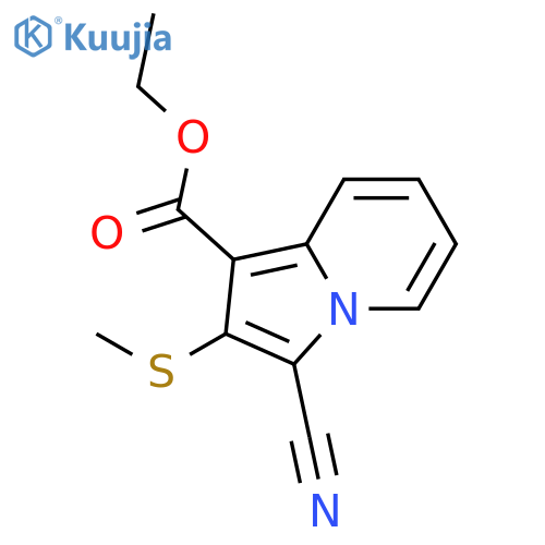 1-Indolizinecarboxylic acid, 3-cyano-2-(methylthio)-, ethyl ester structure