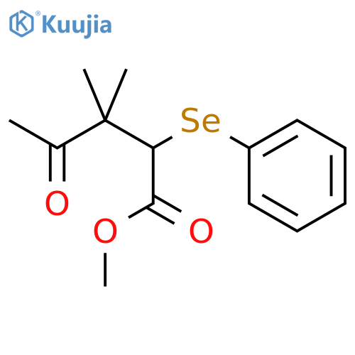 Pentanoic acid, 3,3-dimethyl-4-oxo-2-(phenylseleno)-, methyl ester structure