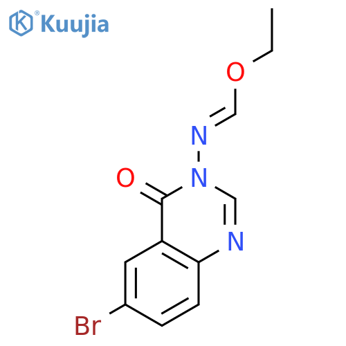 Methanimidic acid, N-(6-bromo-4-oxo-3(4H)-quinazolinyl)-, ethyl ester structure