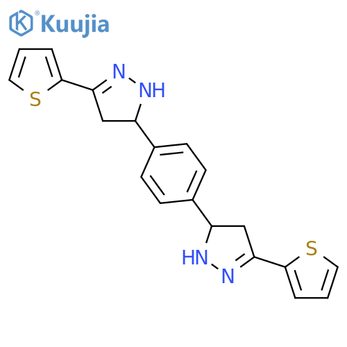 1H-Pyrazole, 5,5'-(1,4-phenylene)bis[4,5-dihydro-3-(2-thienyl)- structure