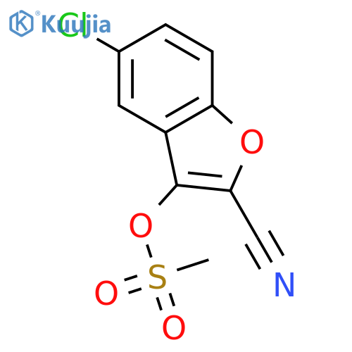 2-Benzofurancarbonitrile, 5-chloro-3-[(methylsulfonyl)oxy]- structure