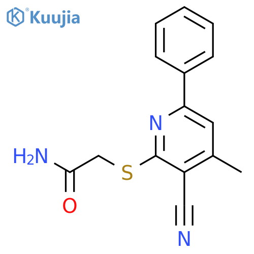 Acetamide, 2-[(3-cyano-4-methyl-6-phenyl-2-pyridinyl)thio]- structure