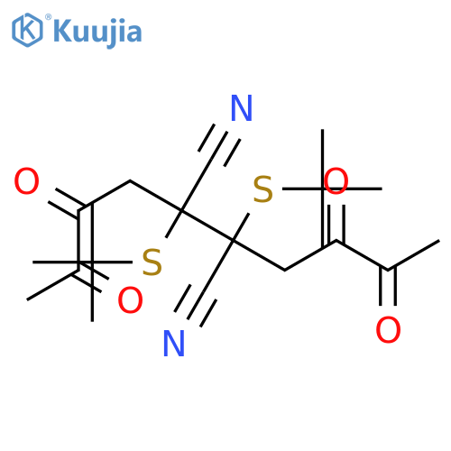Butanedinitrile, 2,3-bis[(1,1-dimethylethyl)thio]-2,3-bis(2,3-dioxobutyl)- structure