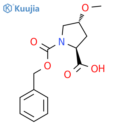 1-[(benzyloxy)carbonyl]-4-methoxypyrrolidine-2-carboxylic acid structure