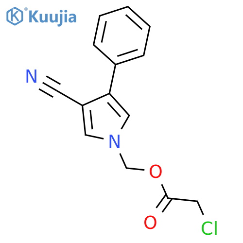 Acetic acid, chloro-, (3-cyano-4-phenyl-1H-pyrrol-1-yl)methyl ester structure