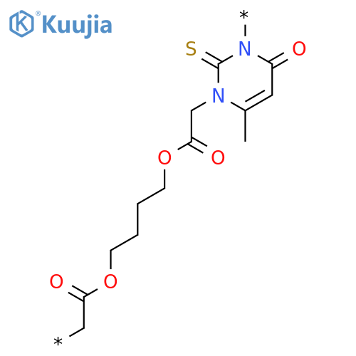Poly[(4-methyl-6-oxo-2-thioxo-1,3(2H,6H)-pyrimidinediyl)(2-oxo-1,2-ethanediyl)oxy-1,4-butanediyloxy(1-oxo-1,2-ethanediyl)] structure