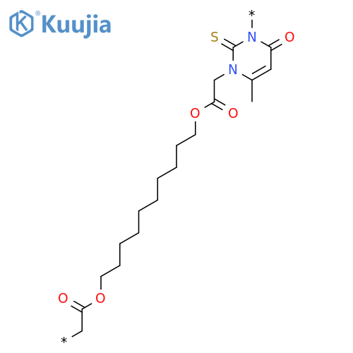 Poly[(4-methyl-6-oxo-2-thioxo-1,3(2H,6H)-pyrimidinediyl)(2-oxo-1,2-ethanediyl)oxy-1,10-decanediyloxy(1-oxo-1,2-ethanediyl)] structure