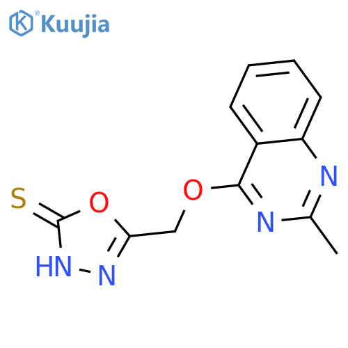 1,3,4-Oxadiazole-2(3H)-thione, 5-[[(2-methyl-4-quinazolinyl)oxy]methyl]- structure