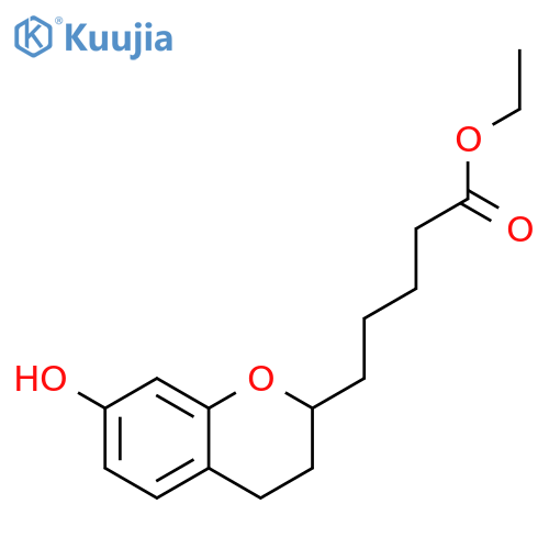 2H-1-Benzopyran-2-pentanoic acid, 3,4-dihydro-7-hydroxy-, ethyl ester structure