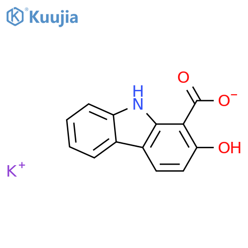 9H-Carbazole-1-carboxylicacid, 2-hydroxy-, potassium salt (1:1) structure