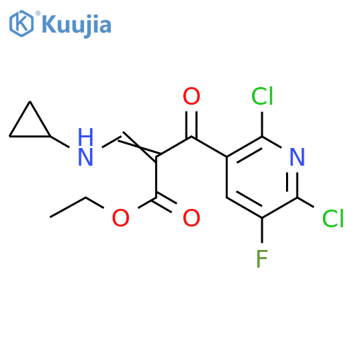 3-Pyridinepropanoic acid, 2,6-dichloro-α-[(cyclopropylamino)methylene]-5-fluoro-β-oxo-, ethyl ester structure