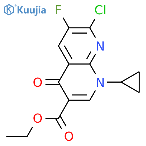7-Chloro-1-cyclopropyl-6-fluoro-1,4-dihydro-4-oxo-1,8-naphthyridine-3-carboxylic Acid Ethyl Ester structure
