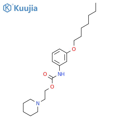 Carbamic acid, [3-(heptyloxy)phenyl]-, 2-(1-piperidinyl)ethyl ester structure