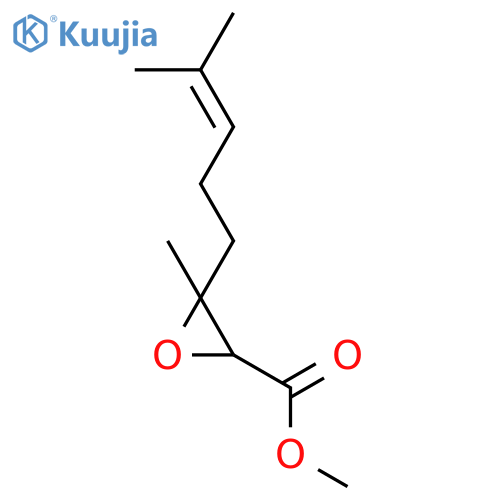 2-Oxiranecarboxylicacid, 3-methyl-3-(4-methyl-3-penten-1-yl)-, methyl ester structure