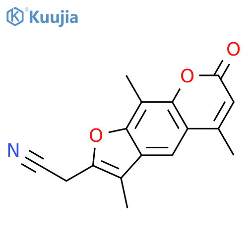 7H-Furo[3,2-g][1]benzopyran-2-acetonitrile, 3,5,9-trimethyl-7-oxo- structure