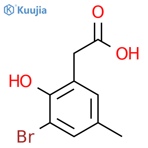2-(3-bromo-2-hydroxy-5-methylphenyl)acetic acid structure