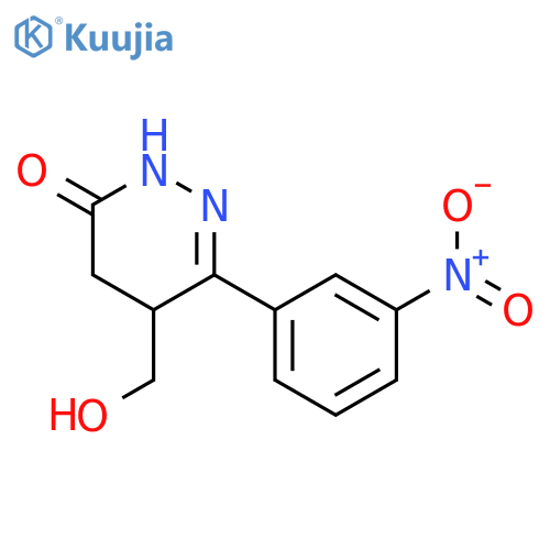 3(2H)-Pyridazinone, 4,5-dihydro-5-(hydroxymethyl)-6-(3-nitrophenyl)- structure