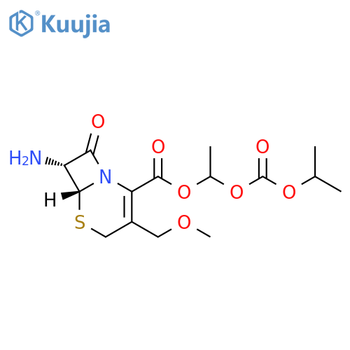 1-[[(1-Methylethoxy)carbonyl]oxy]ethyl (6R,7R)-7-amino-3-(methoxymethyl)-8-oxo-5-thia-1-azabicyclo[4.2.0]oct-2-ene-2-carboxylate structure