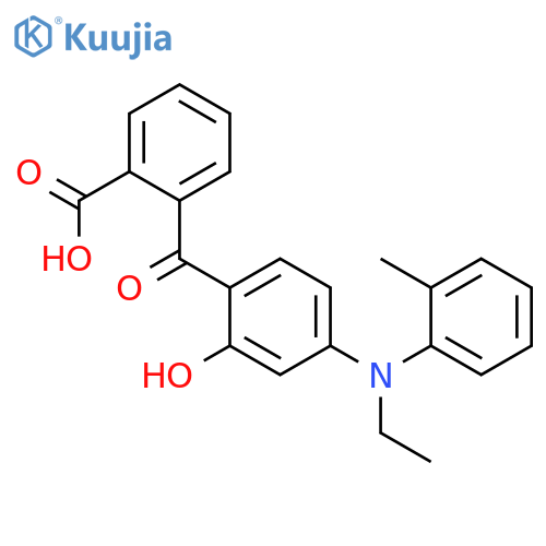Benzoic acid, 2-[4-[ethyl(methylphenyl)amino]-2-hydroxybenzoyl]- structure