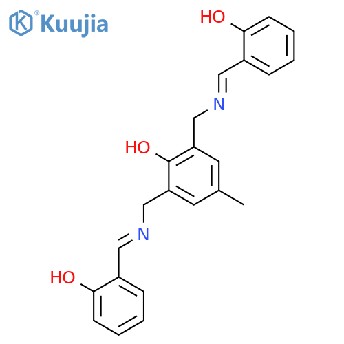 Phenol, 2,6-bis[[[(2-hydroxyphenyl)methylene]amino]methyl]-4-methyl- structure