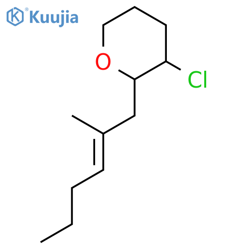 2H-Pyran, 3-chloro-2-(2-methyl-2-hexenyl)tetrahydro- structure