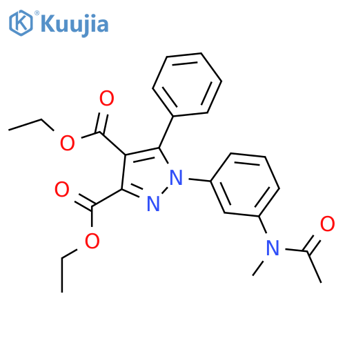 diethyl 1-{3-[acetyl(methyl)amino]phenyl}-5-phenyl-1H-pyrazole-3,4-dicarboxylate structure