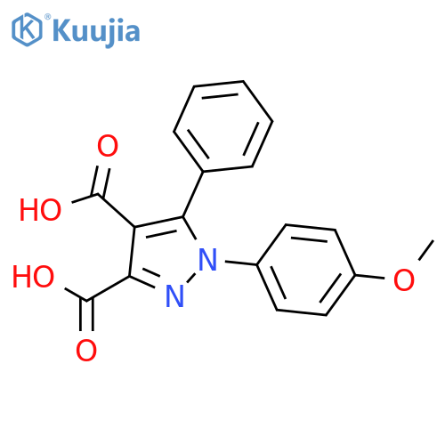 1-(4-methoxyphenyl)-5-phenyl-1H-pyrazole-3,4-dicarboxylic acid structure