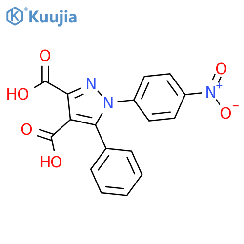 1-(4-nitrophenyl)-5-phenyl-1H-pyrazole-3,4-dicarboxylic acid structure