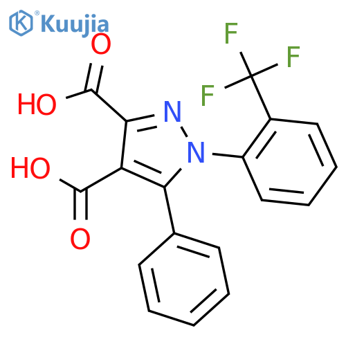 5-phenyl-1-[2-(trifluoromethyl)phenyl]-1H-pyrazole-3,4-dicarboxylic acid structure