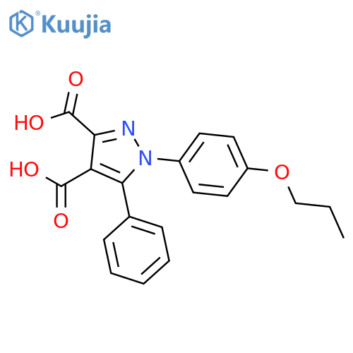 5-phenyl-1-(4-propoxyphenyl)-1H-pyrazole-3,4-dicarboxylic acid structure
