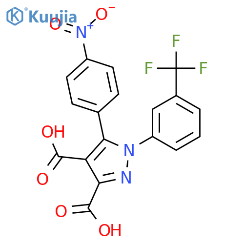 1H-Pyrazole-3,4-dicarboxylicacid, 5-(4-nitrophenyl)-1-[3-(trifluoromethyl)phenyl]- structure