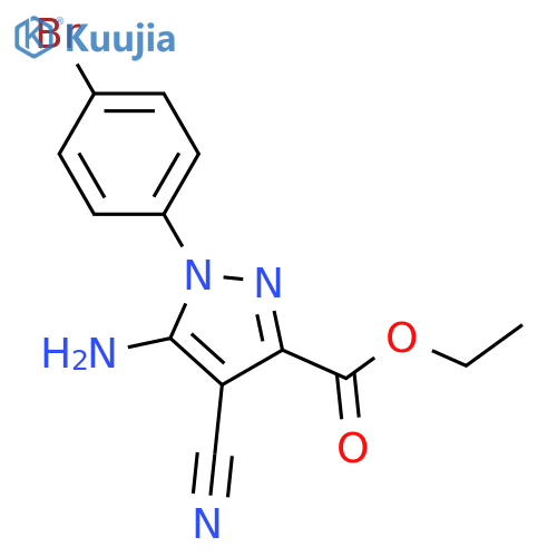 Ethyl 5-amino-1-(4-bromophenyl)-4-cyanopyrazole-3-carboxylate structure