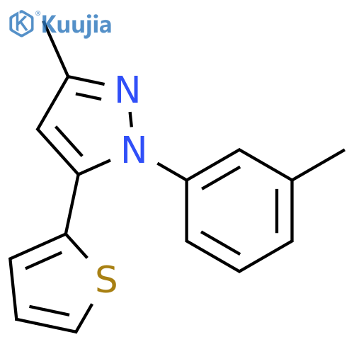 1H-Pyrazole, 3-methyl-1-(3-methylphenyl)-5-(2-thienyl)- structure