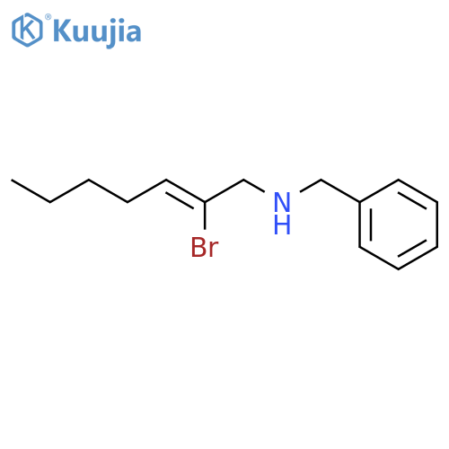 Benzenemethanamine, N-(2-bromo-2-heptenyl)- structure