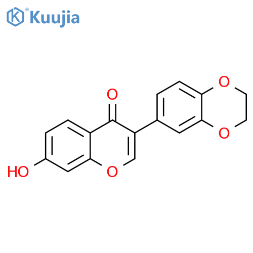 3-(2,3-dihydro-1,4-benzodioxin-6-yl)-7-hydroxy-4H-chromen-4-one structure