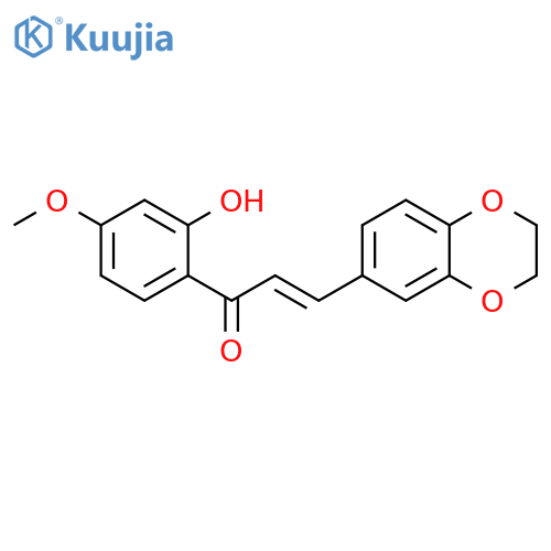 (2E)-3-(2,3-dihydro-1,4-benzodioxin-6-yl)-1-(2-hydroxy-4-methoxyphenyl)prop-2-en-1-one structure