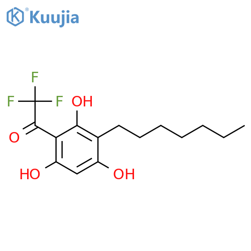 Ethanone, 2,2,2-trifluoro-1-(3-heptyl-2,4,6-trihydroxyphenyl)- structure