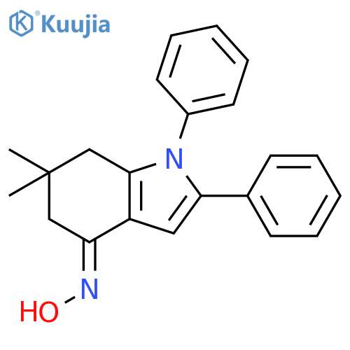 4H-Indol-4-one, 1,5,6,7-tetrahydro-6,6-dimethyl-1,2-diphenyl-, oxime structure