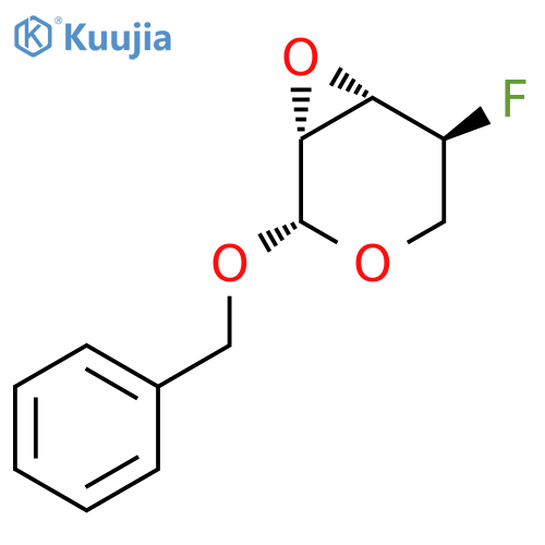 benzyl 2,3-anhydro-4-deoxy-4-fluoro-beta-L-lyxopyranoside structure