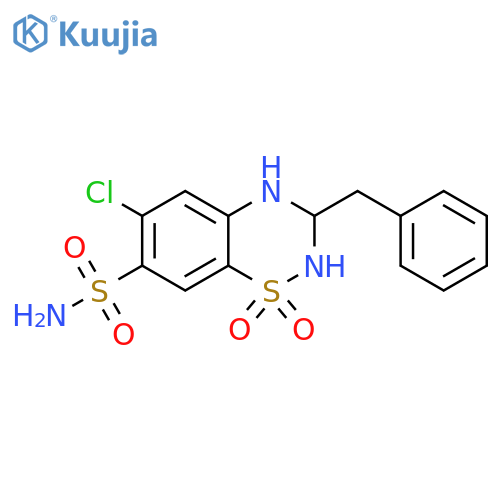 2H-1,2,4-Benzothiadiazine-7-sulfonamide,6-chloro-3,4-dihydro-3-(phenylmethyl)-, 1,1-dioxide, (-)- structure