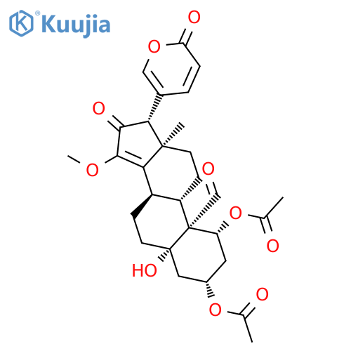 (1beta,3beta,5beta)-1,3-bis(acetyloxy)-5-hydroxy-15-methoxy-16,19-dioxobufa-14,20,22-trienolide structure