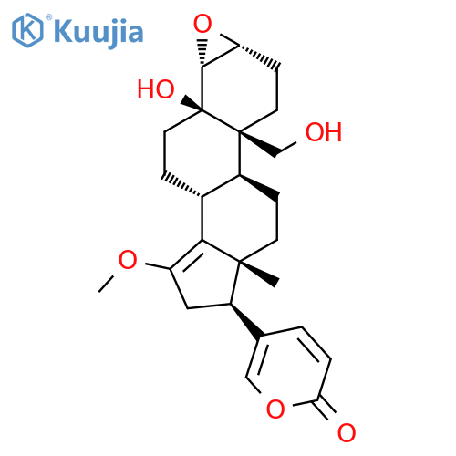 (3alpha,4alpha,5beta)-5,19-dihydroxy-15-methoxy-3,4-epoxybufa-14,20,22-trienolide structure