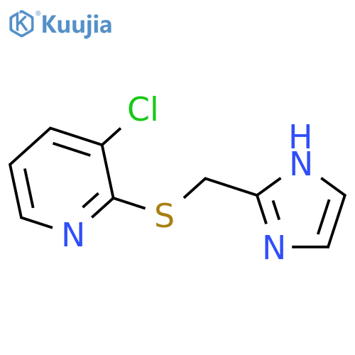 Pyridine, 3-chloro-2-[(1H-imidazol-2-ylmethyl)thio]- structure