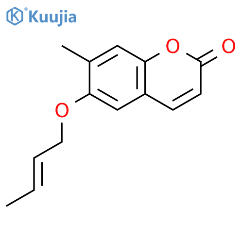 2H-1-Benzopyran-2-one, 6-(2-butenyloxy)-7-methyl- structure
