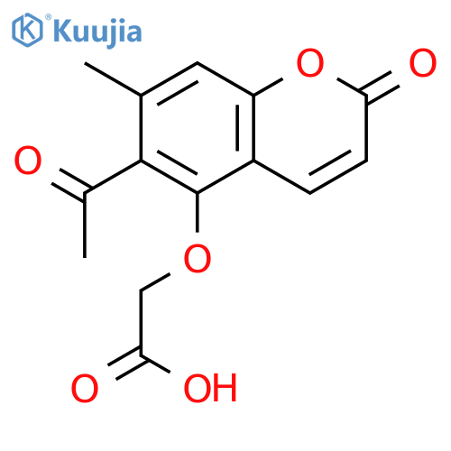 Acetic acid, [(6-acetyl-7-methyl-2-oxo-2H-1-benzopyran-5-yl)oxy]- structure